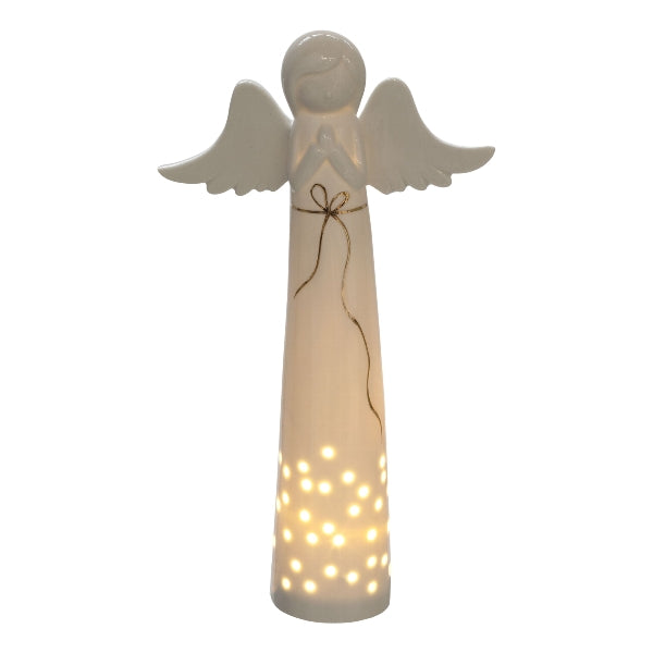 Angel porcelain tealight decoration white - 0