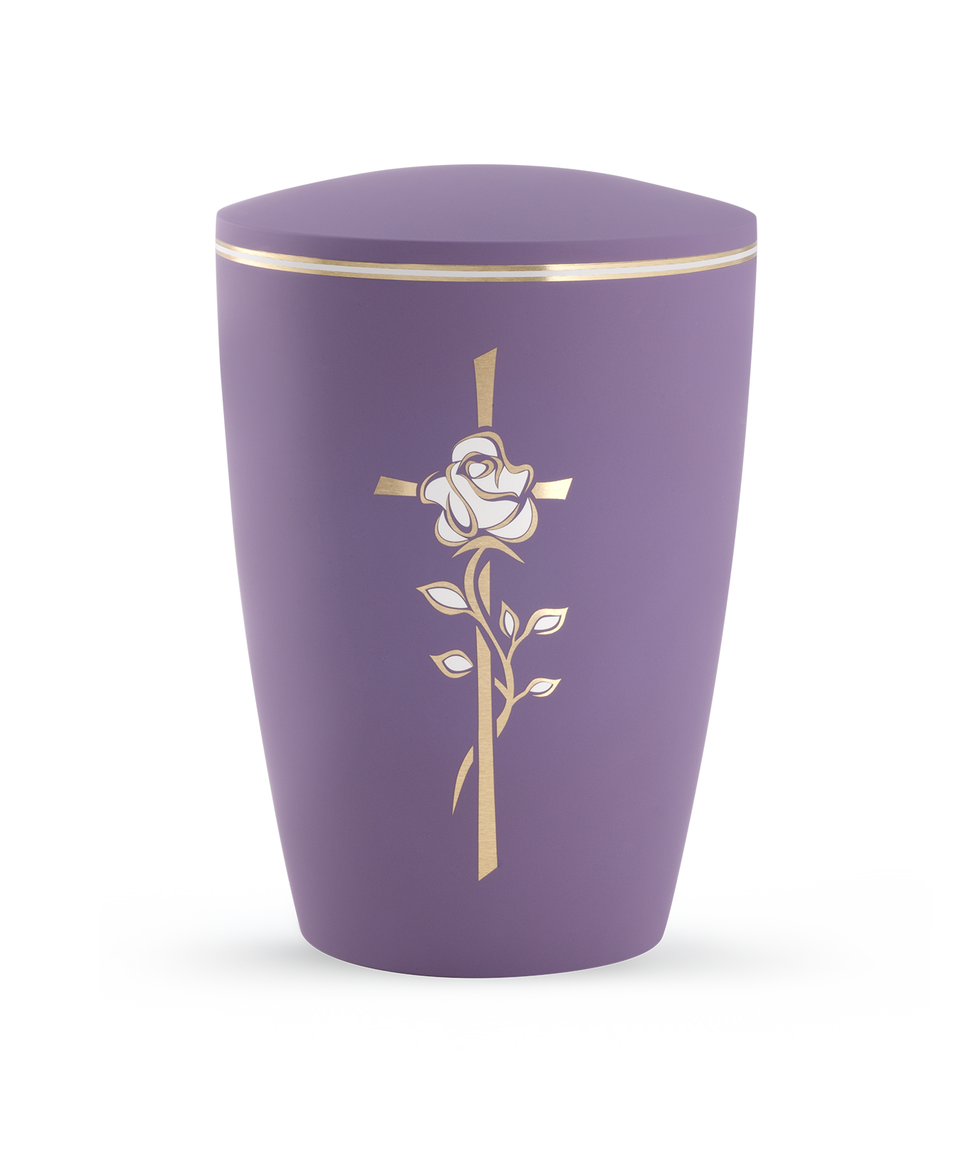 Kaufen lila-kreuz-mit-rose Völsing Urne Edition Pastell Soft-Touch-Oberfläche