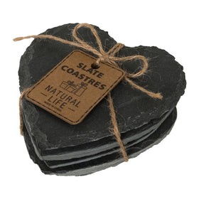 Cuori di ardesia neri 4 pezzi