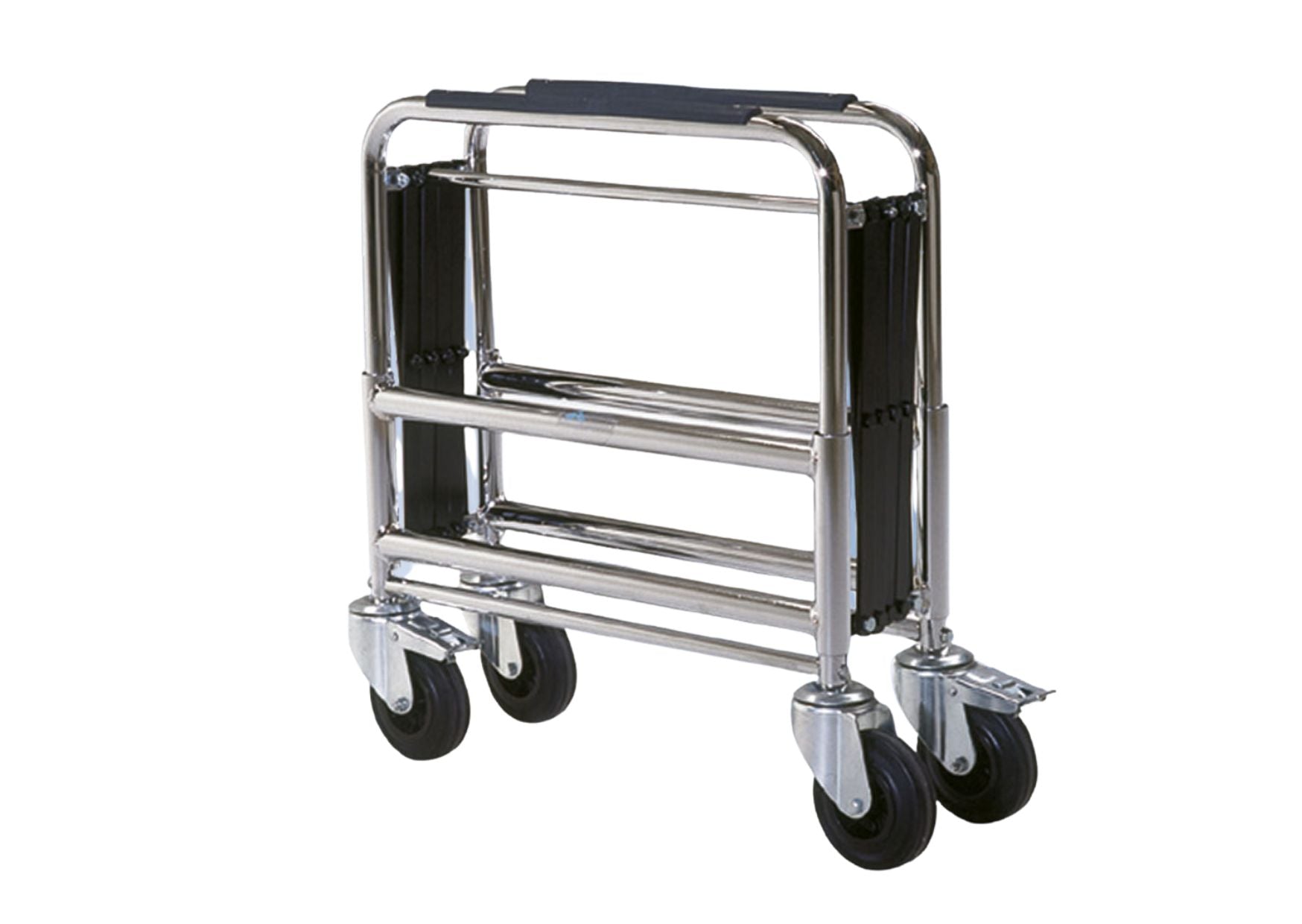 Scissor trolley can be pulled apart lengthways