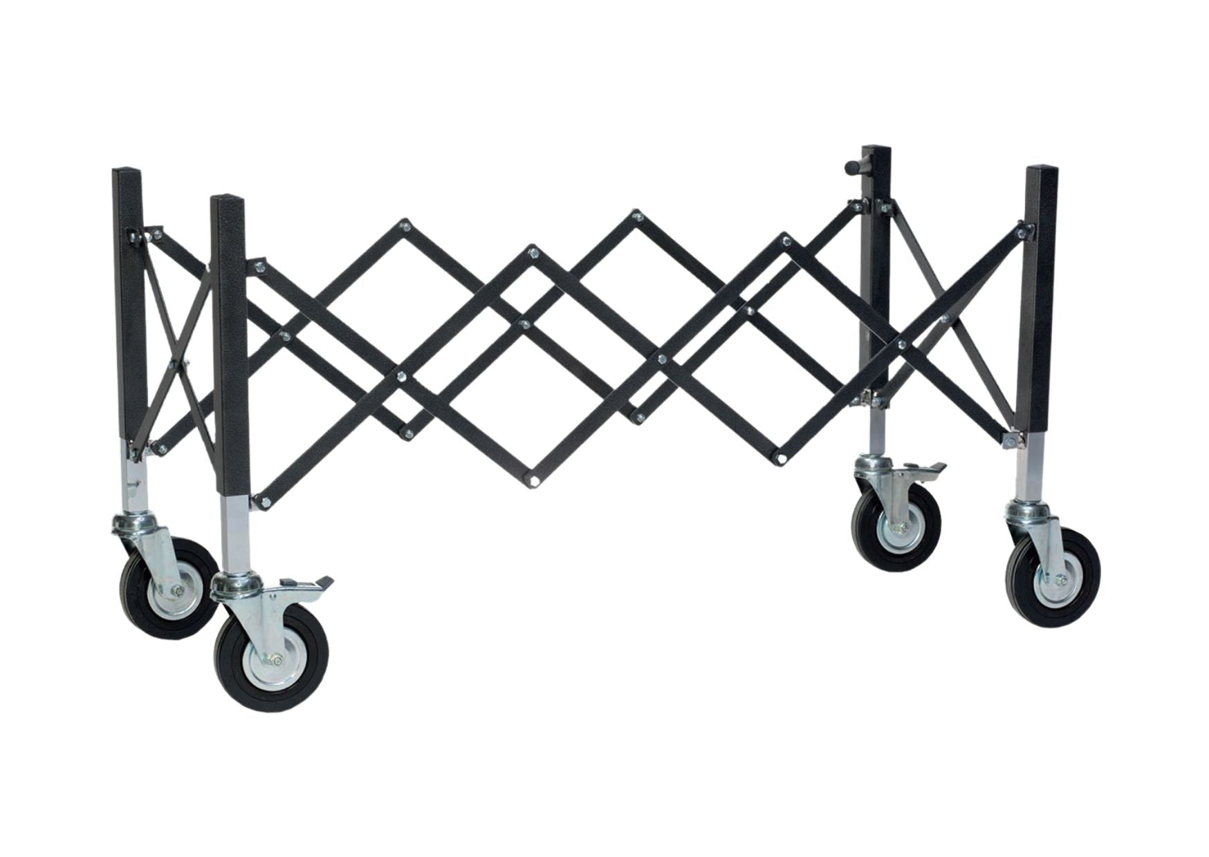 Scissor trolley can be pulled lengthways and crossways
