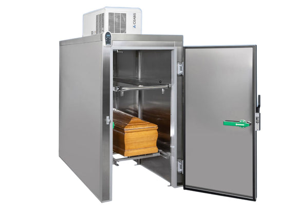 Edelstahl Leichenkühlzelle Frontlader