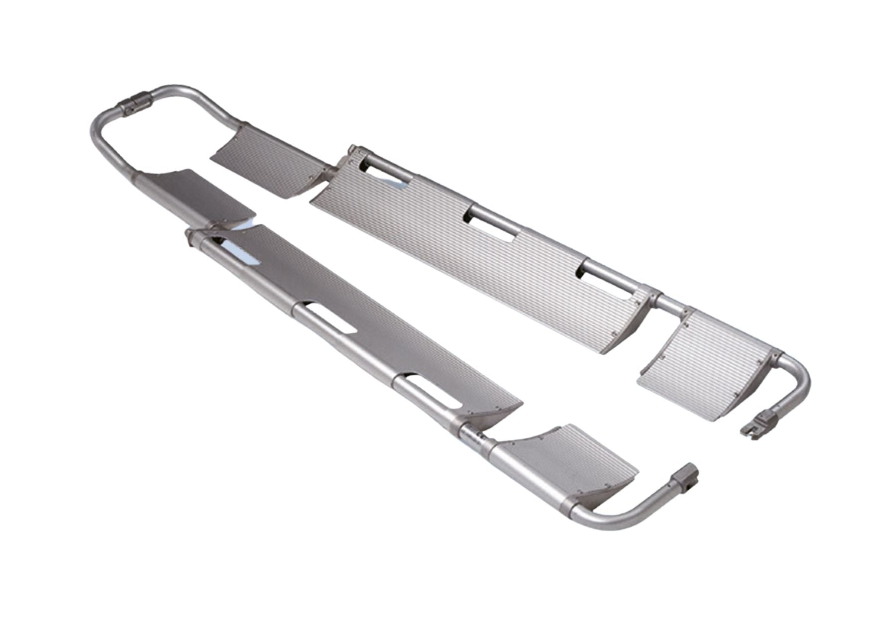 Folding aluminum scoop stretcher