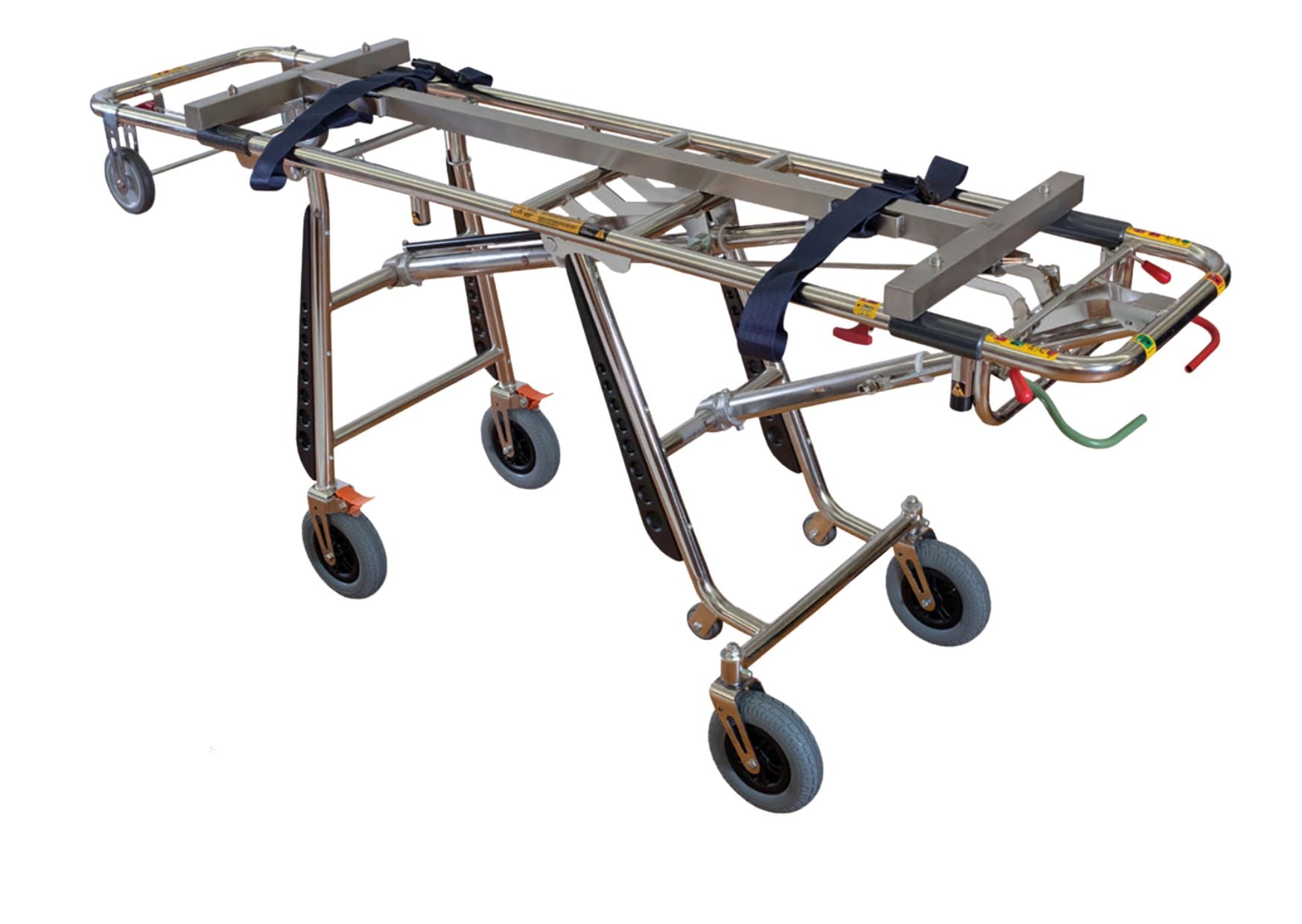 Adjustable coffin holder for roll-in chassis