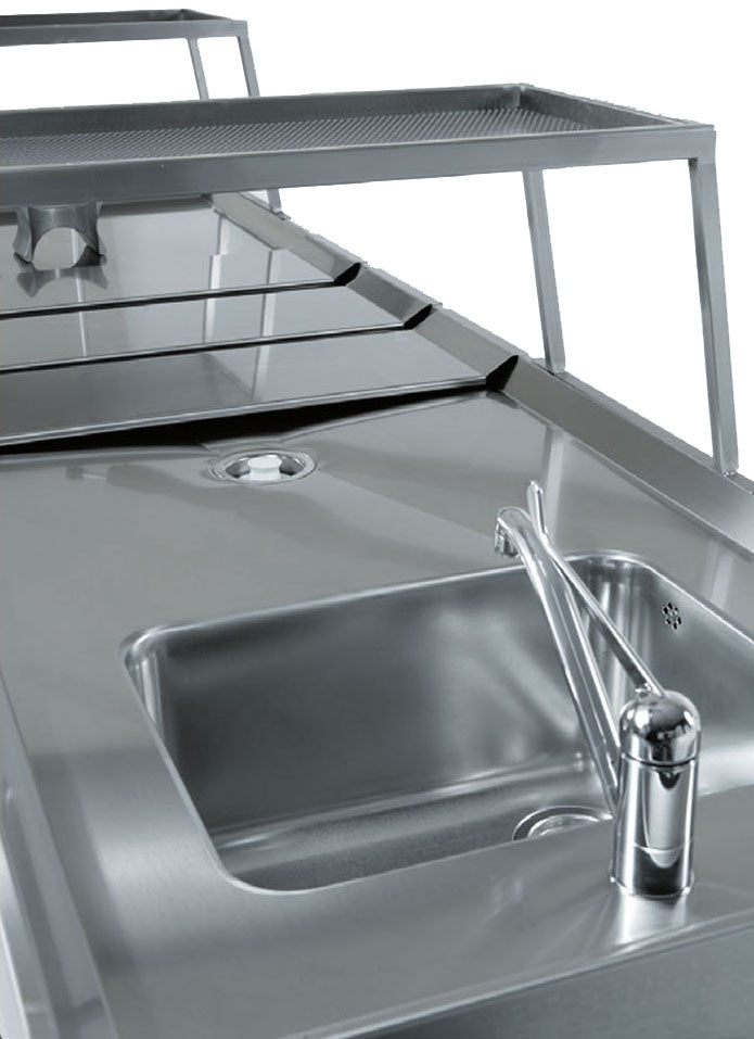 Stainless steel autopsy table with organ basin