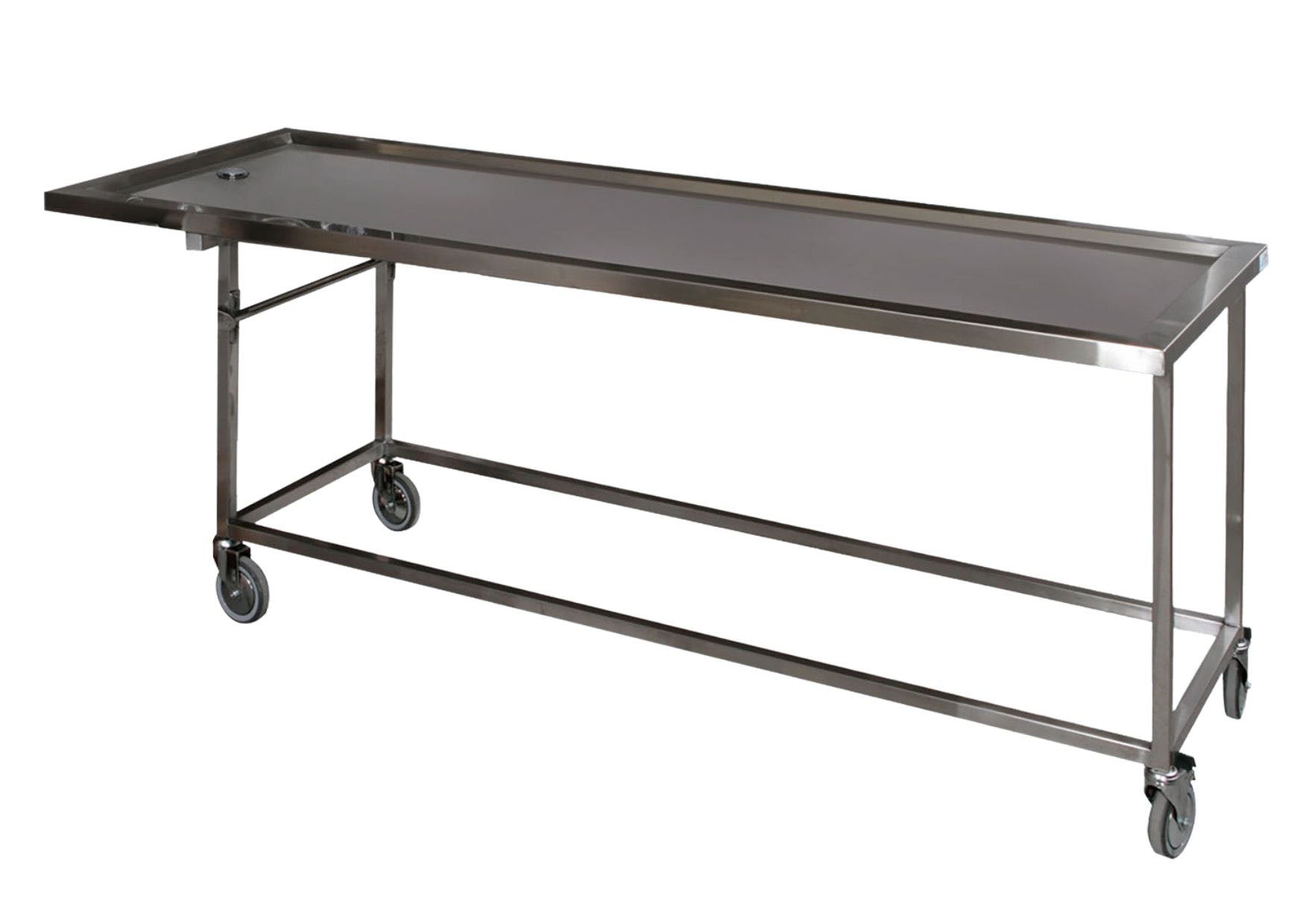 Stainless steel mobile dissection table with slope