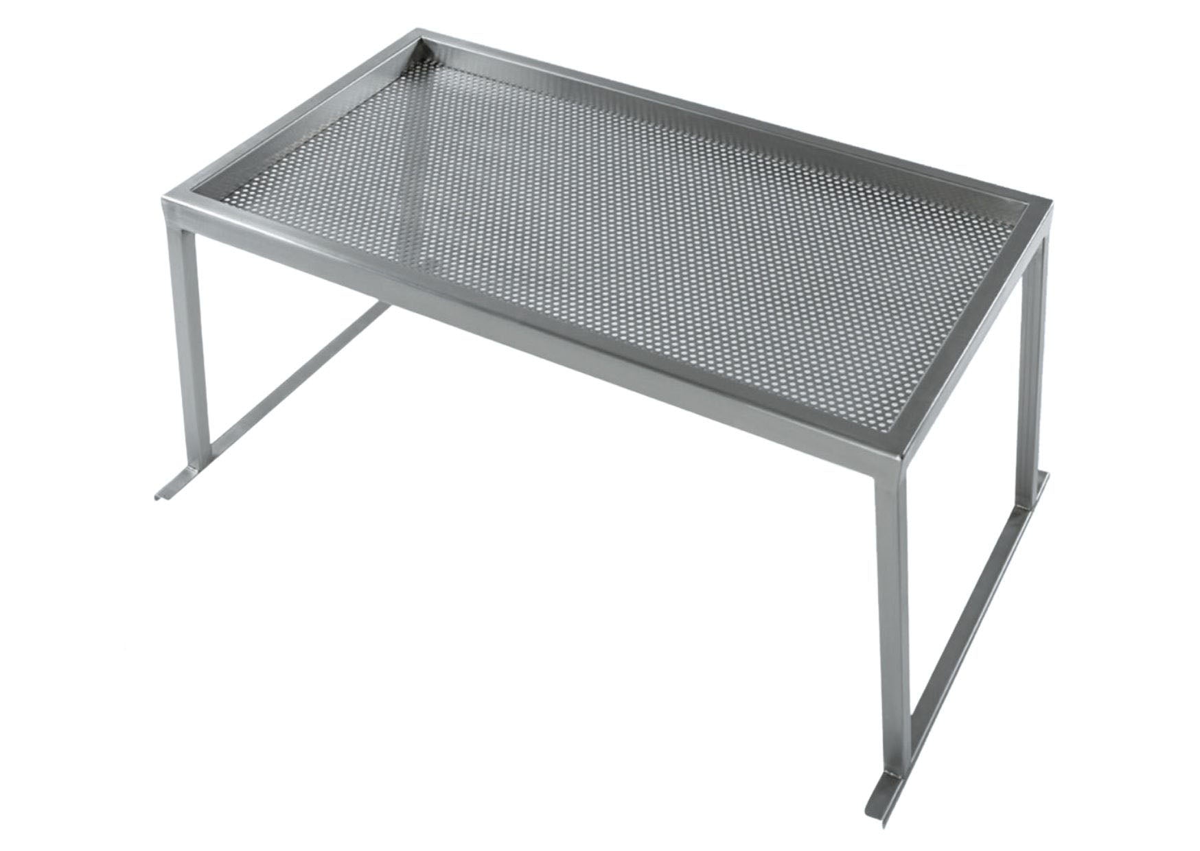 Perforated stainless steel shelf