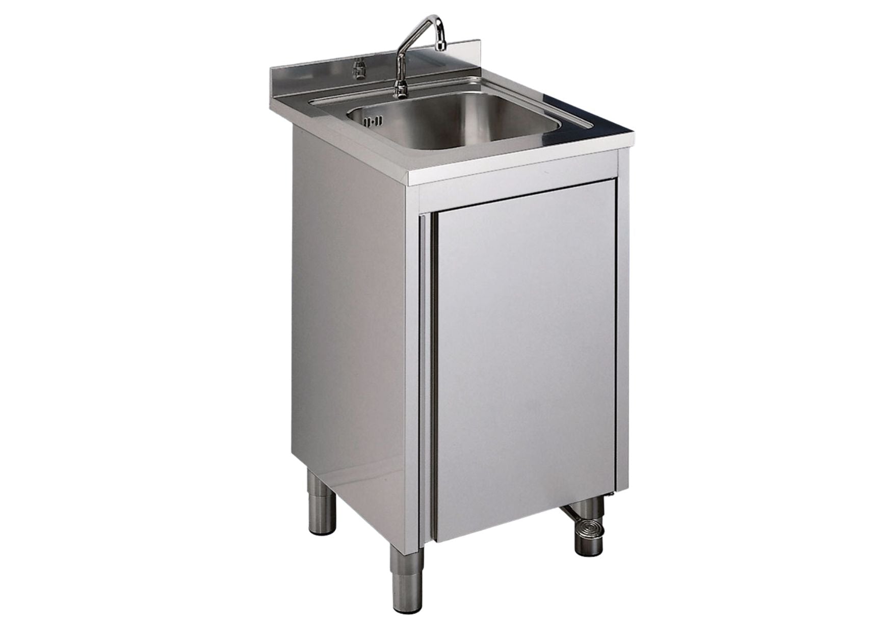 Stainless steel hand basin with foot pedal