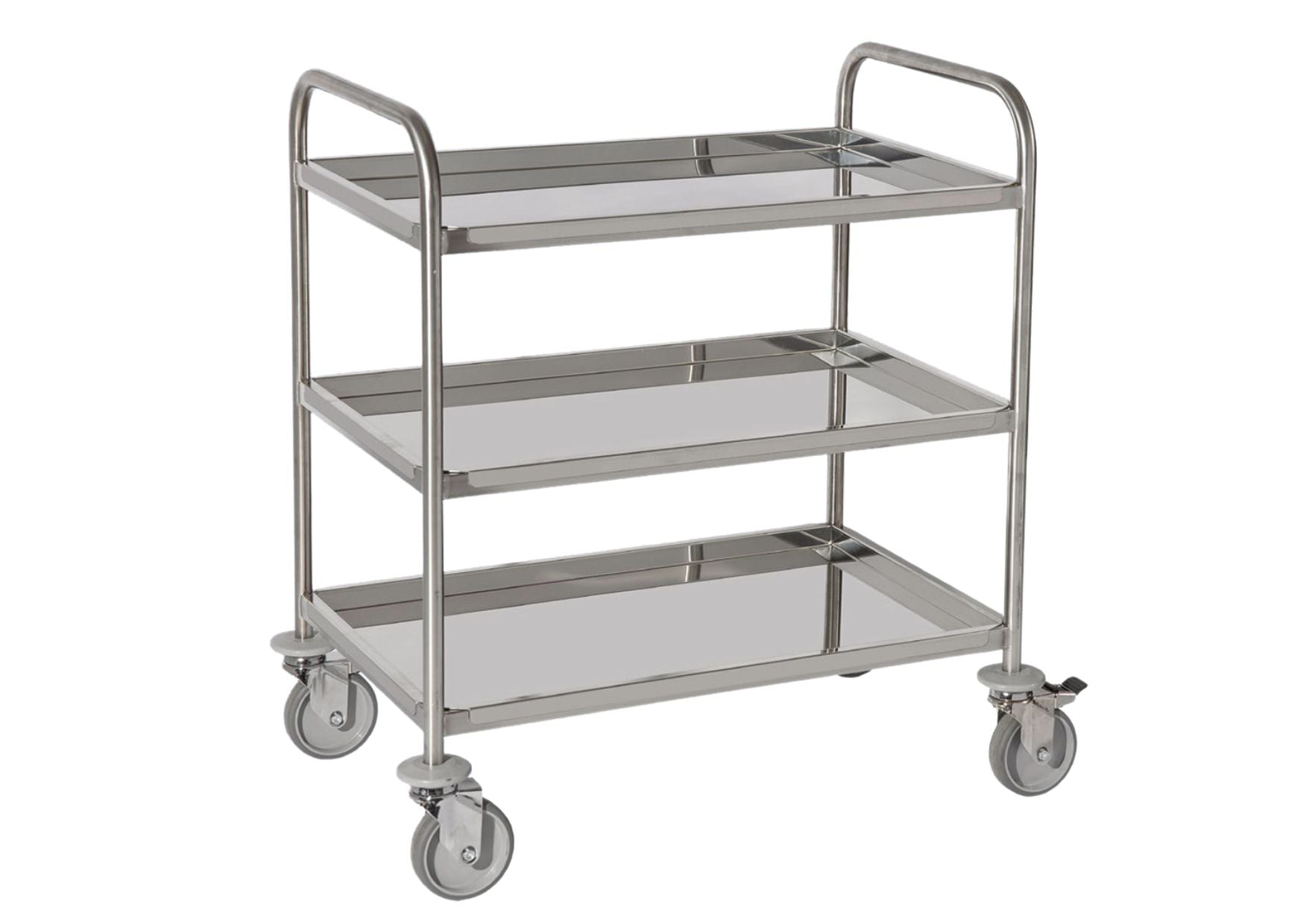 Stainless steel side trolley 3 shelves