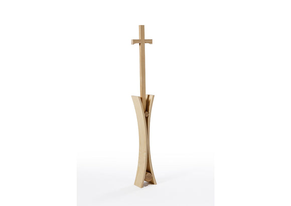 Säule mit Kreuz Eschenholz