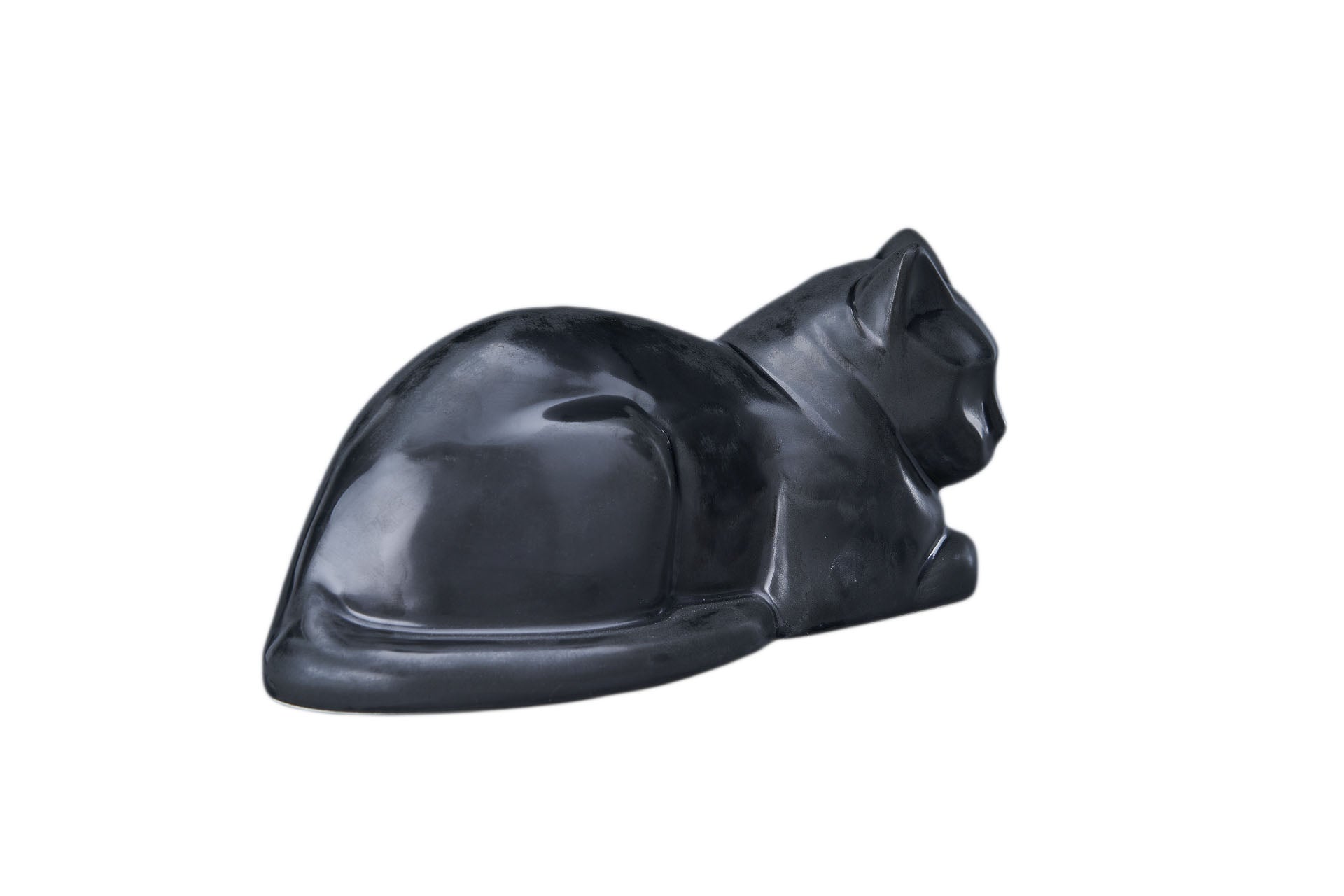 Pet urn reclining cat ceramic - 0