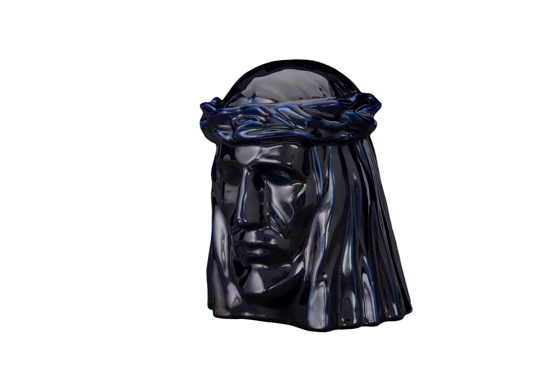 Kaufen cobalt-metallic Gedenkurne Christ Keramik