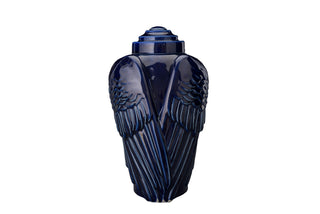 Kaufen cobalt-metallic Urne Flügel Keramik