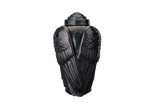 Kaufen schwarz-melange Urne Flügel Keramik