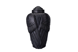 Kaufen schwarz-matt Urne Flügel Keramik
