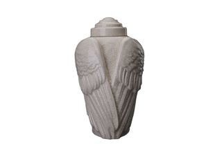 Kaufen weiss-krakelee Urne Flügel Keramik