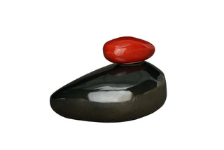 Kaufen schwarz-glanzend Urne Stein Keramik