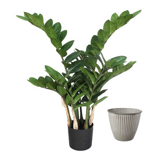 Kaufen mit-metall-ubertopf Zamifolia Kunstpflanze deko