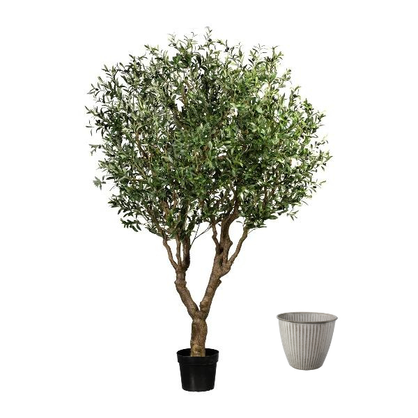 Olivenbaum Kunstpflanze mit Früchten deko - 0