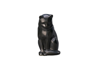Kaufen schwarz-matt Tierurne Katze Keramik