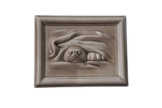 Kaufen beige-grau Tierurne Hund Keramik