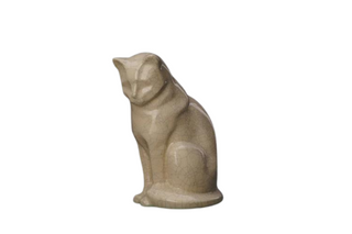 Kaufen weiss-krakelee Tierurne Katze Keramik
