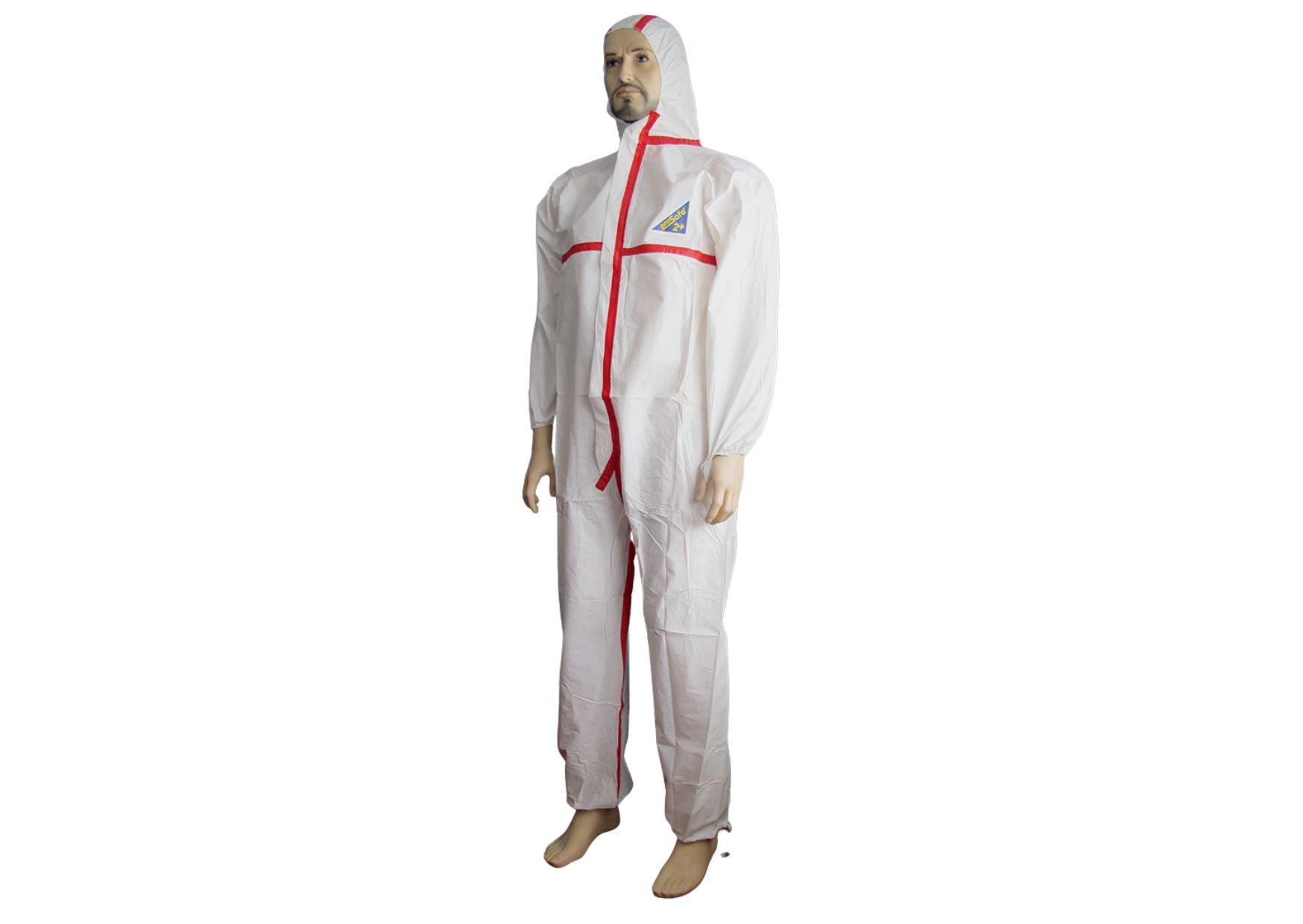 Full protective suit with hood, color white
