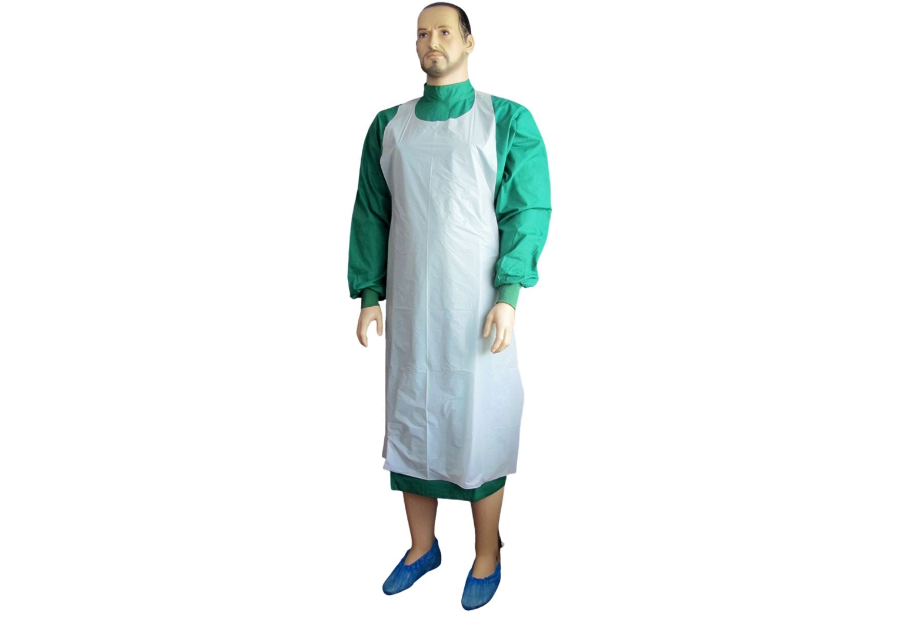 PE foil aprons, white, 70 x 125 cm