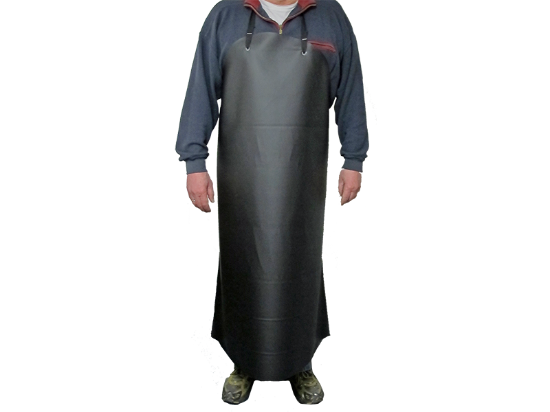 Work apron, black, 100 x 120 cm, with fabric