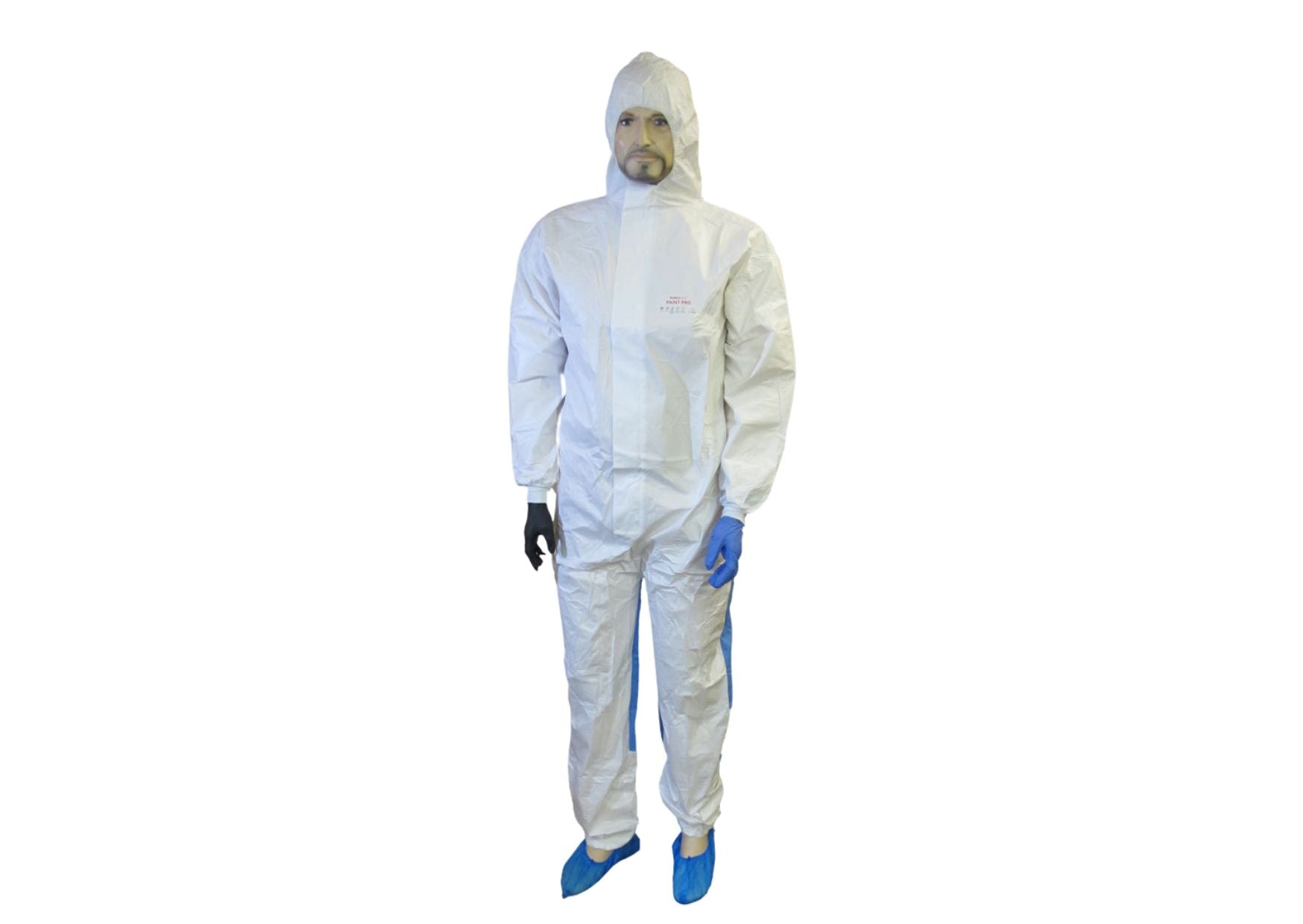 Full protective suit with hood white or yellow