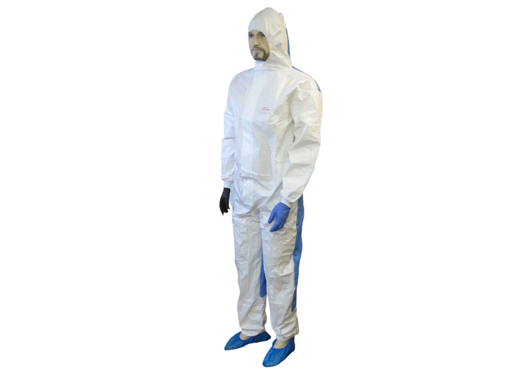Full protective suit with hood white or yellow