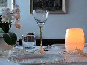 MONS Tischlampe bauchig Mattglas weiß, rund - 0