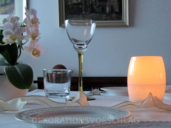 MONS lampada da tavolo in vetro smerigliato bianco, rotonda