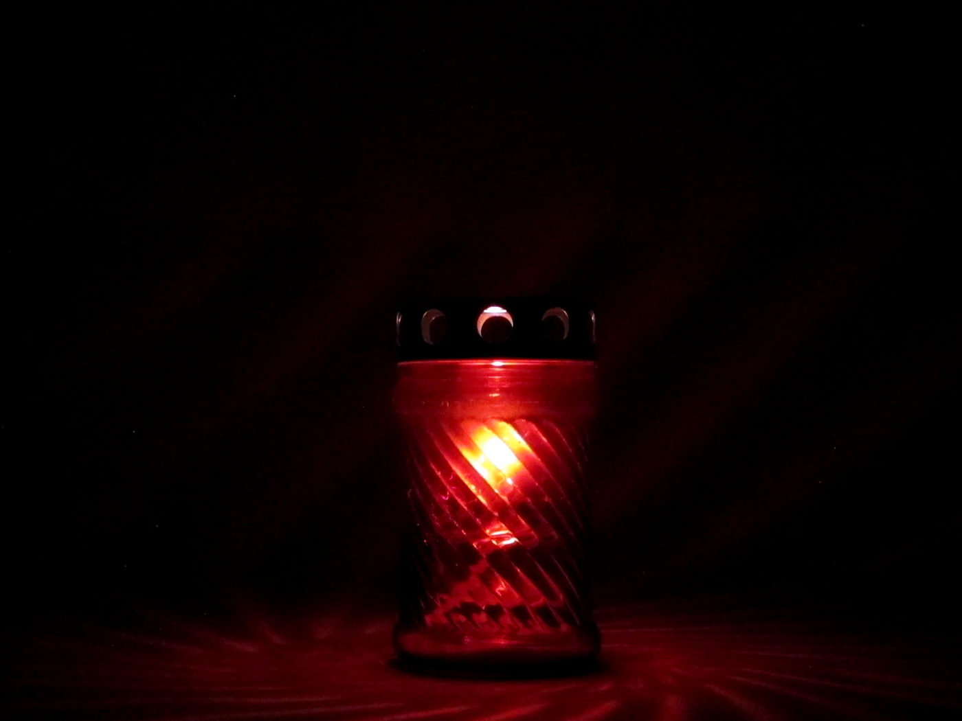 Set Grablicht Glas, rot, 1 Ltr. Flüssigwachs