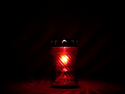 Grablicht Glas, rot, Ø 7 cm, 13 cm H, mit Golddeckel