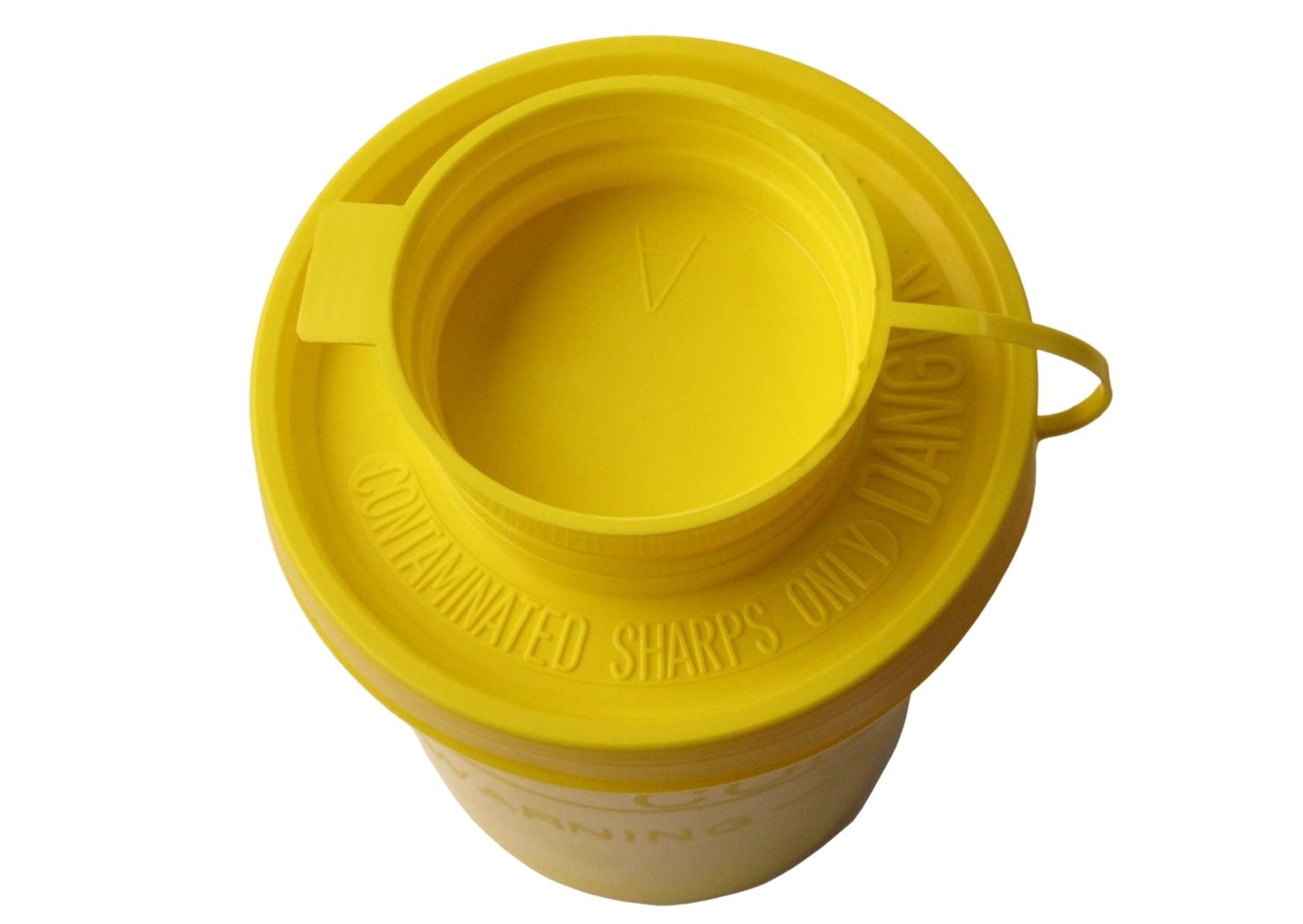 Needle disposal box with lid, yellow, 500 ml - 0
