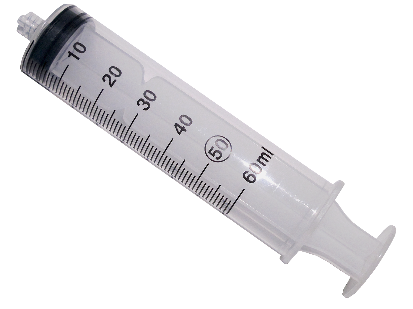 Disposable syringe for screwing, Luer lock attachment, 3-piece, 60 ml