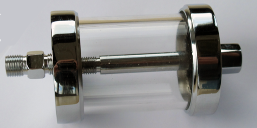 Hydro aspirator with glass, chrome-plated