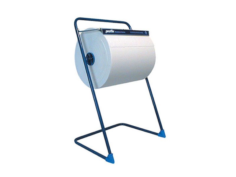 Cleaning paper floor stand, metal, blue, up to 40 cm rolls