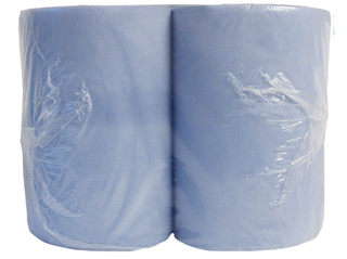Putztuch-Großrolle, Papier, blau, 2-lagig, 38x36cm / 1.000 Abrisse