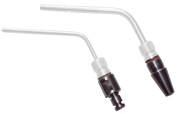 Arterienkanüle, gebogen, 1/4"x2",Tie Collar, 12-32 thread-M