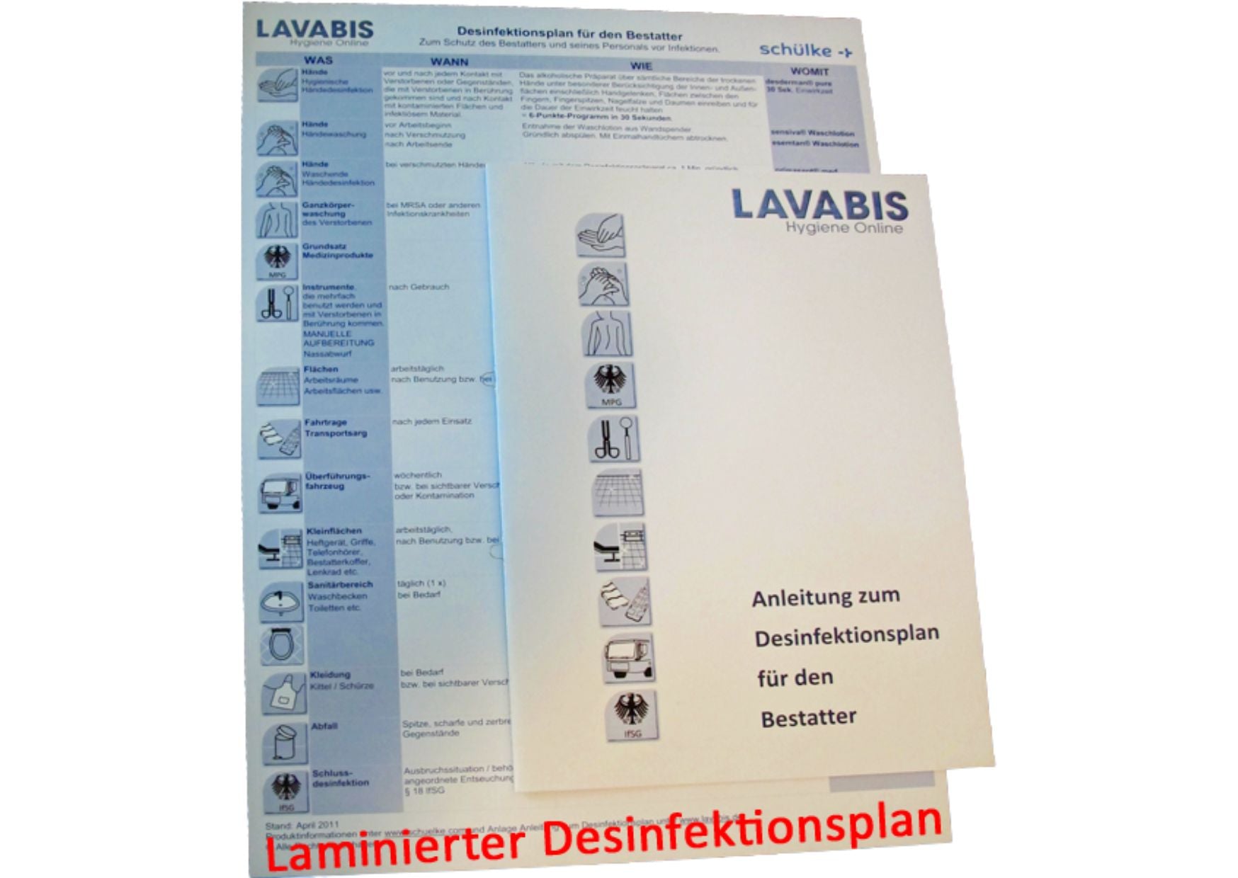 Disinfection plan for morticians - Optimum laminated