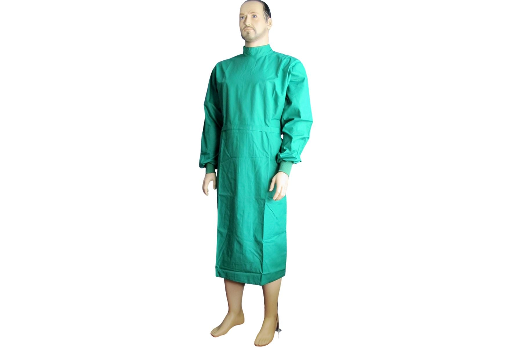 Changing gown mixed fabric green