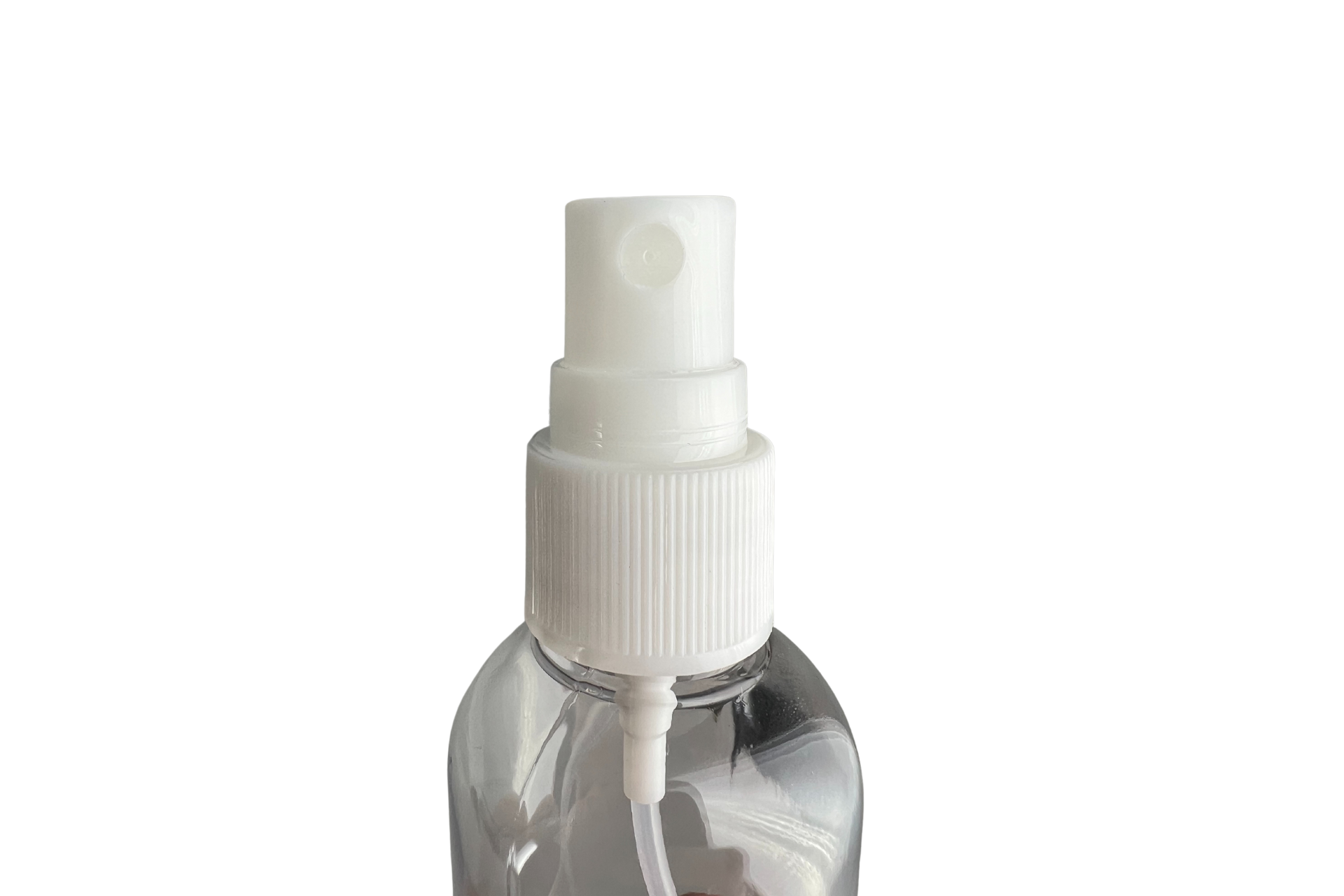 Empty bottle with spray head, neutral label, 100 ml bottle