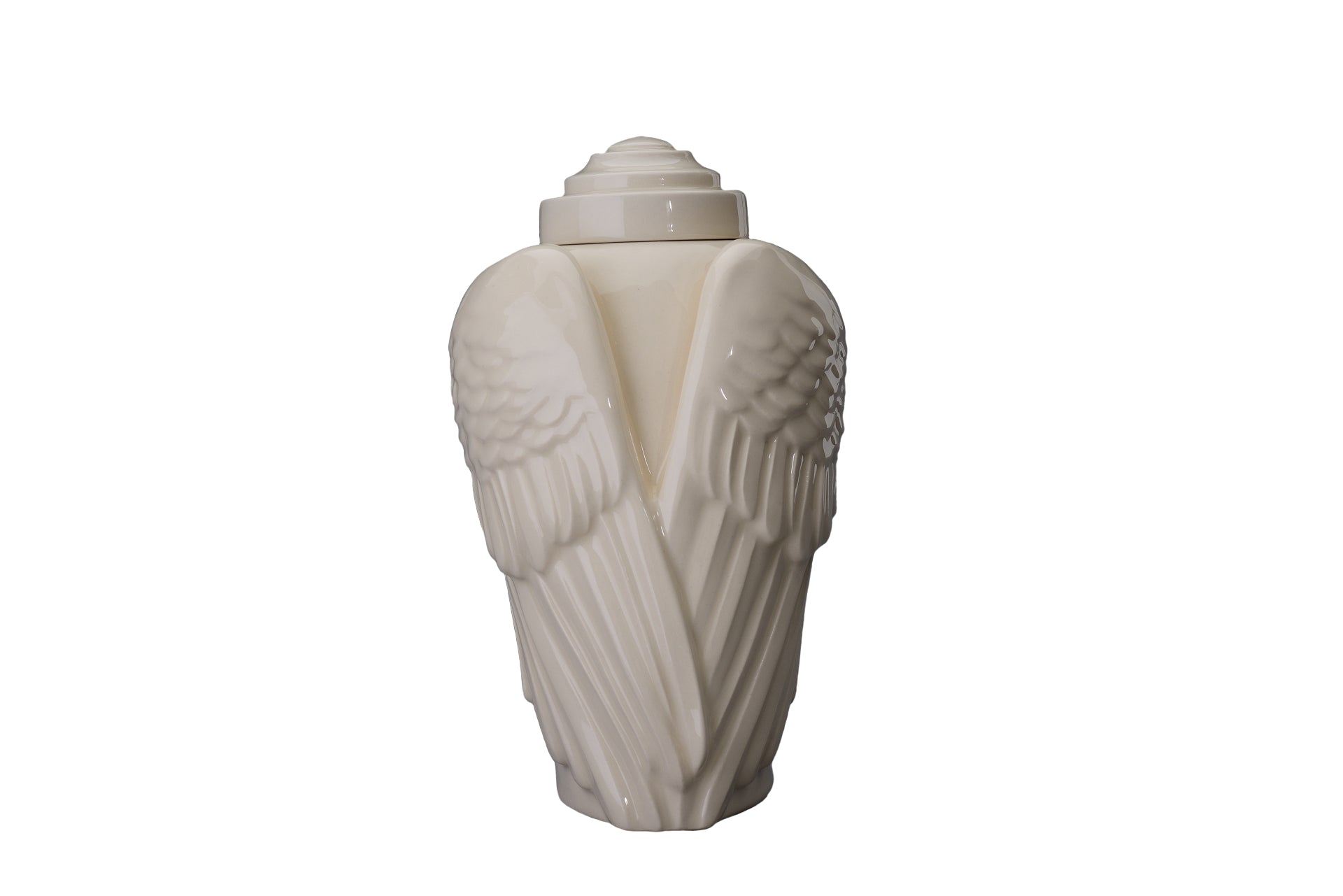 Kaufen warmweiss Urne Flügel Keramik