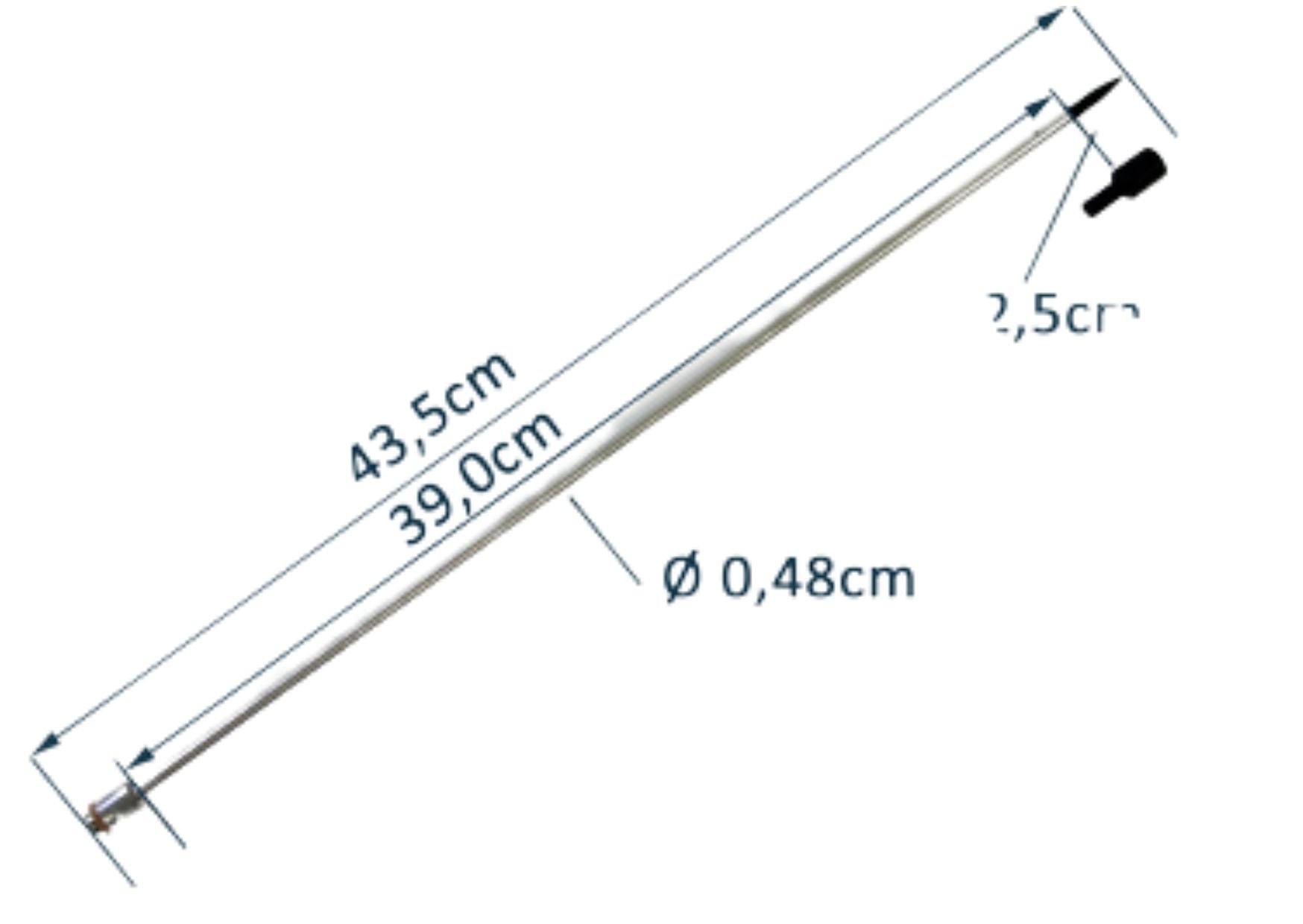 Trocar Hypo Shaft, 3/16" x 42 cm (16.5"), 5/16-36 thread-M, TP6333