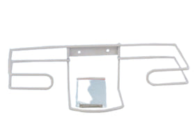 Wandhalterung 1 Handschuhboxen, Korb, weiss, Metall