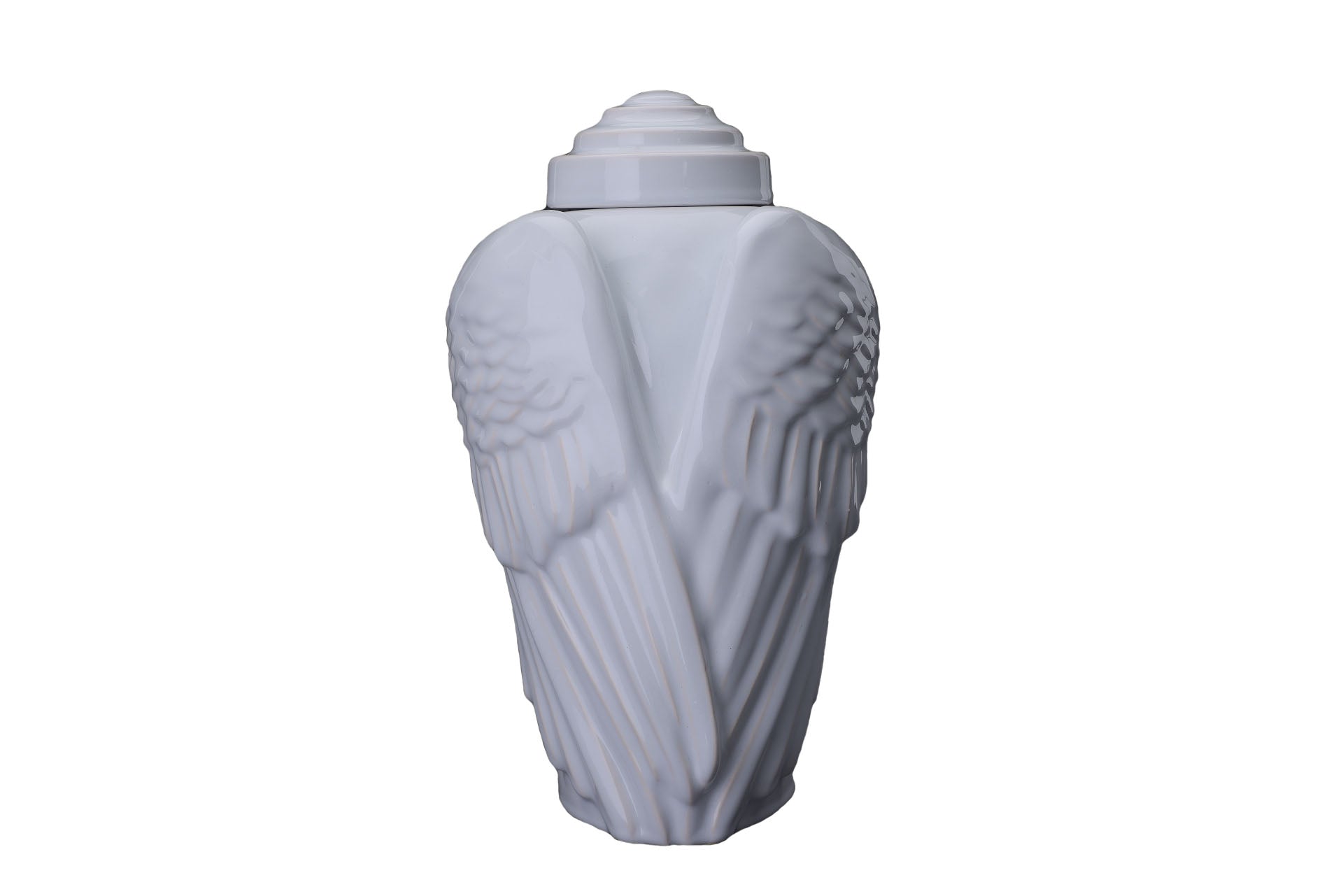 Kaufen kaltweiss Urne Flügel Keramik