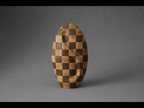 Wooden urn eternity walnut checkered-3