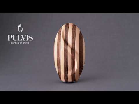Wooden urn eternity walnut striped-3